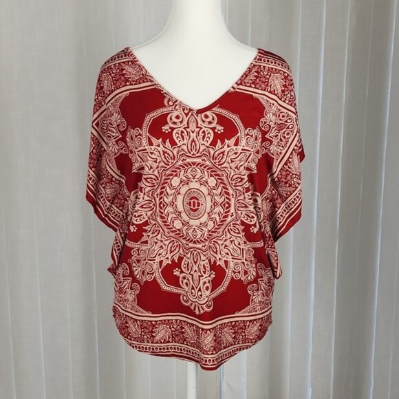 Womens Vintage V Neck flutter sleeve blouse - Picture 1 of 6